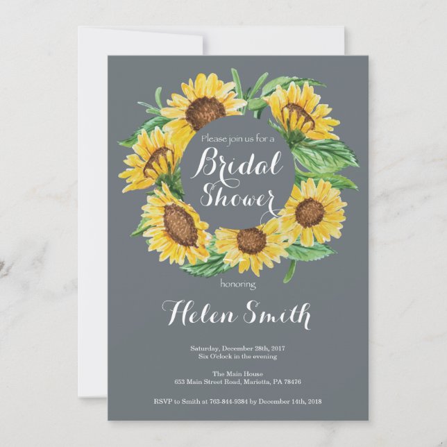 Sunflowers Bridal Shower Invitation (Front)