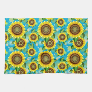Sunflowers Bright Summer Nature Flora Tea Towel