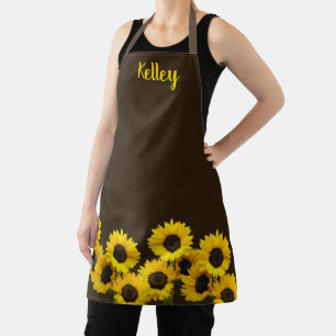 Sunflowers Brown Personalised Apron