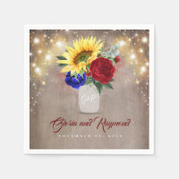 Sunflowers - Burgundy and Navy Blue Rustic Fall