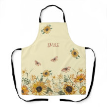 Sunflowers & Butterflies on Creamy Yellow