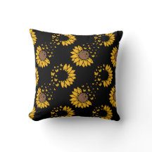 Sunflowers & Butterflies Throw Pillow