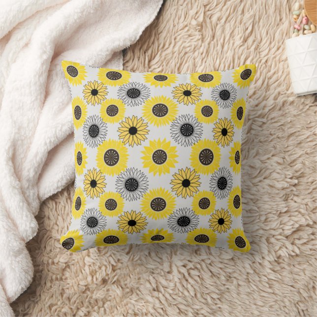 Sunflowers bx4 Design 2 OffWhite BG Cushion (Blanket)