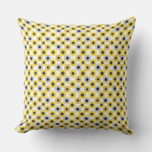 Sunflowers bx4 White BG Cushion