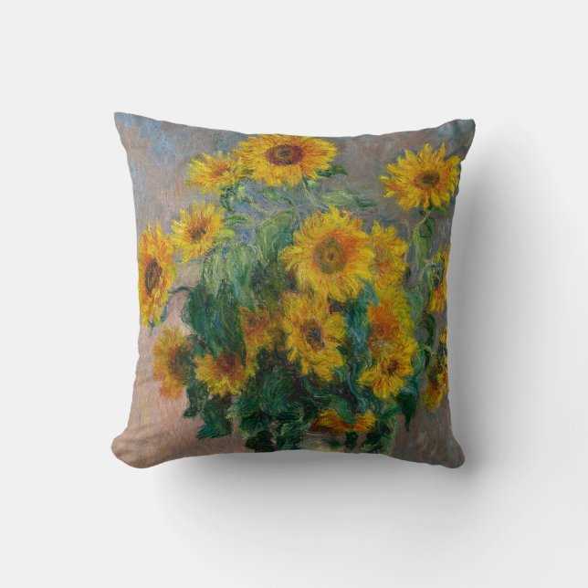 Sunflowers by Claude Monet Cushion (Front)