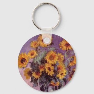Sunflowers by Claude Monet Key Ring
