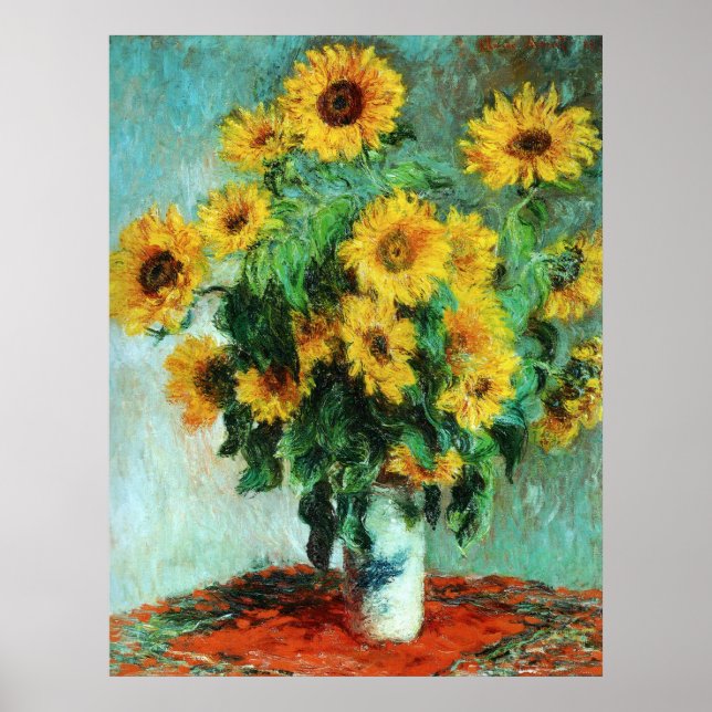 Sunflowers by Claude Monet Poster (Front)