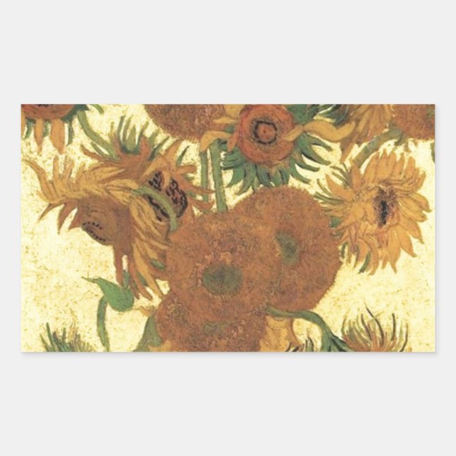 Sunflowers by Van Gogh Rectangular Sticker (Front)