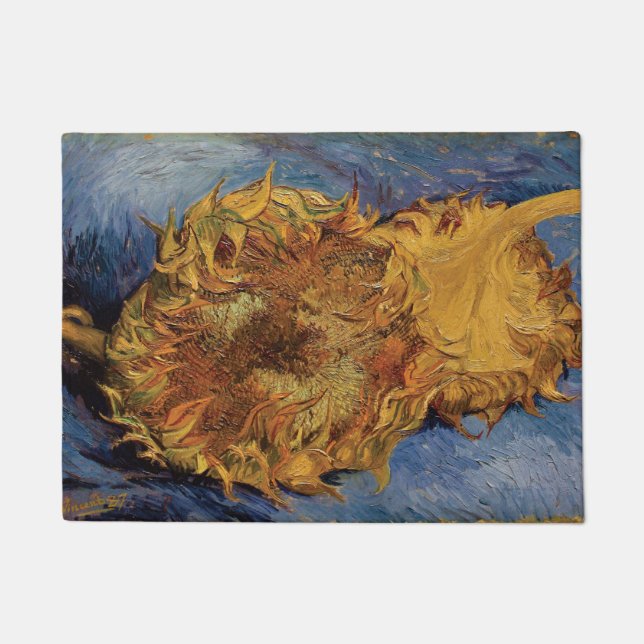 Sunflowers by Vincent Van Gogh Doormat (Front)