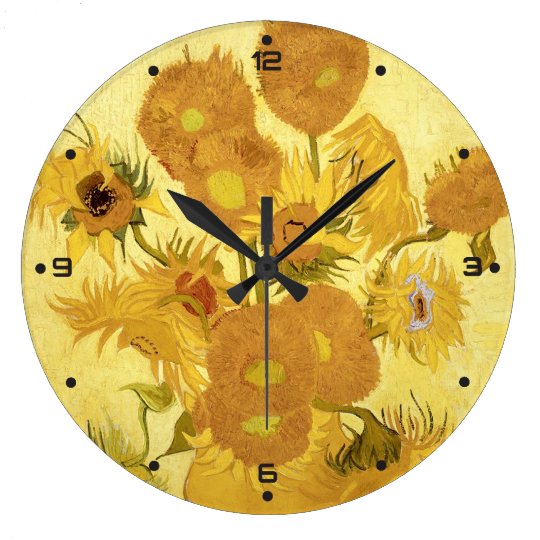 Sunflowers by Vincent van Gogh Large Clock
