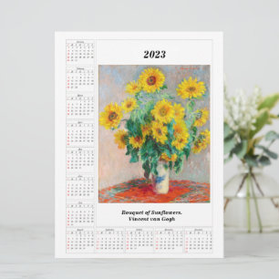 Sunflowers Calendar for 2023 Vincent van Gogh