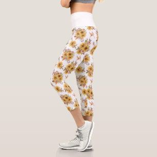 Sunflowers Capri Leggings
