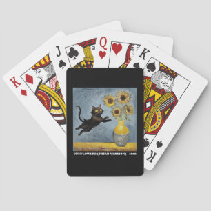 Sunflowers Cat Meme Art Graphic Playing Cards