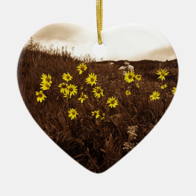 Sunflowers Ceramic Ornament (Front)