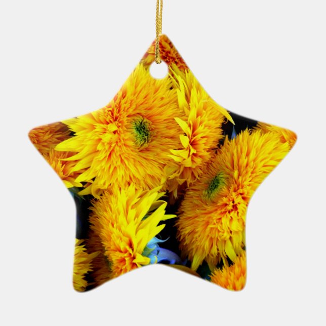 Sunflowers Ceramic Ornament (Front)