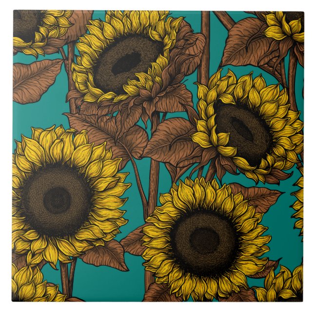 Sunflowers Ceramic Tile (Front)
