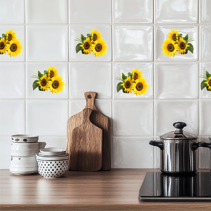 Sunflowers ceramic tile