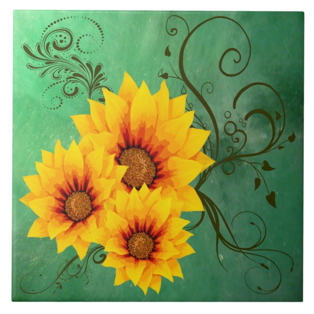 Sunflowers Ceramic Tile (Front)