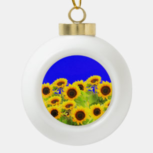 Sunflowers Christmas Ornament Ukraine Flag Colours