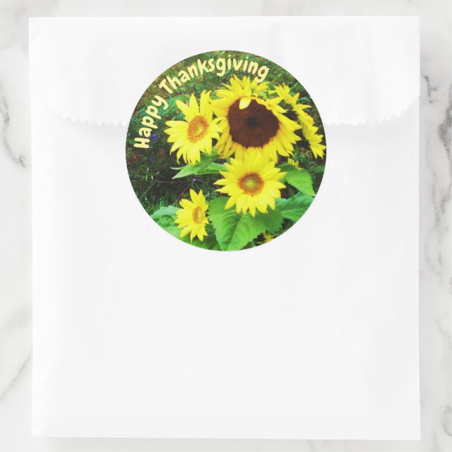 SUNFLOWERS  CLASSIC ROUND STICKER (Bag)