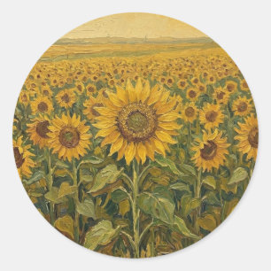 Sunflowers Classic Round Sticker