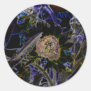 SUNFLOWERS CLASSIC ROUND STICKER