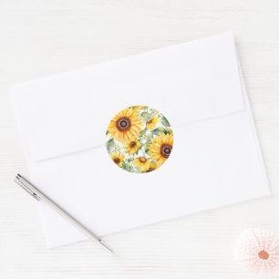 Sunflowers Classic Round Sticker