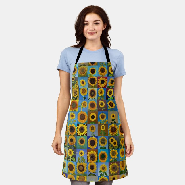 Sunflowers collage apron (Worn)
