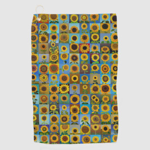 Sunflowers collage golf towel
