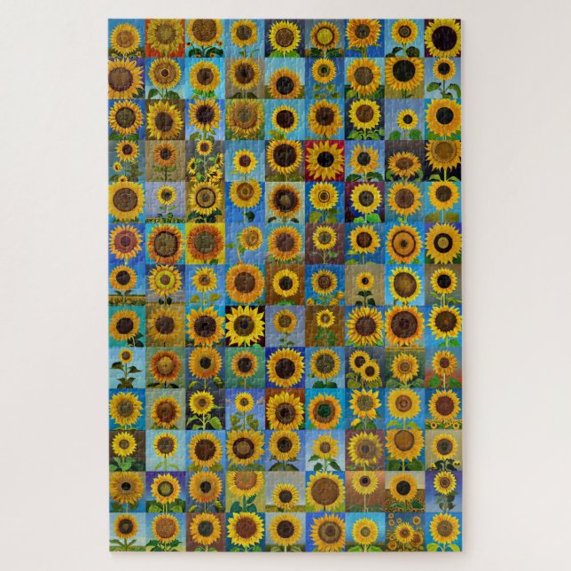 Sunflowers collage jigsaw puzzle (Vertical)