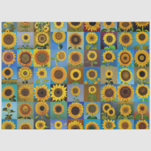 Sunflowers collage tissue paper
