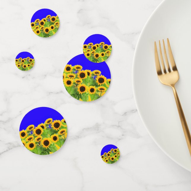 Sunflowers Confetti Ukraine Flag Colours - Support (Group)