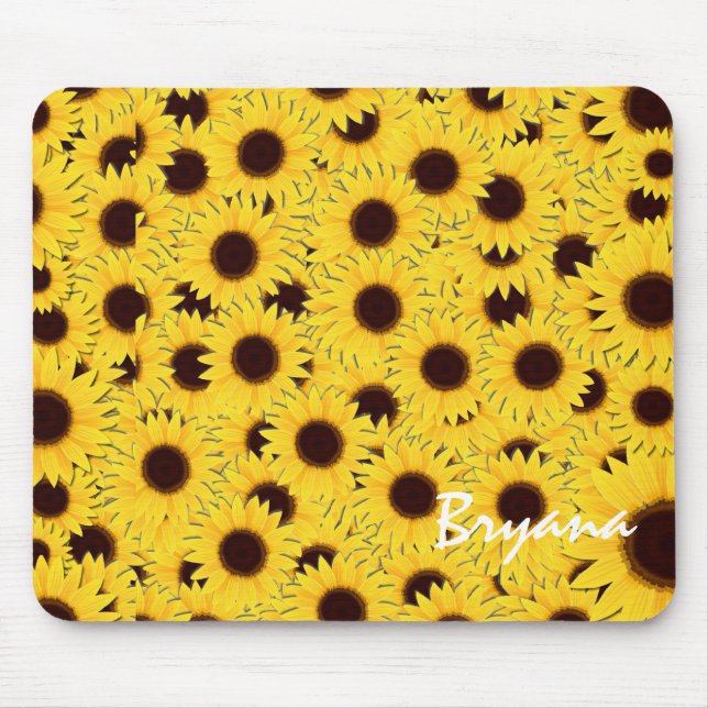 Sunflowers Country Floral Computer Mouse Pad (Front)