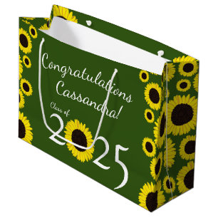 Sunflowers Country Graduation Party Large Gift Bag
