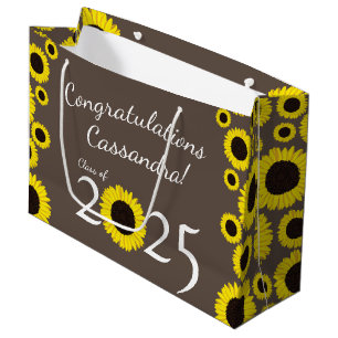 Sunflowers Country Graduation Party Large Gift Bag