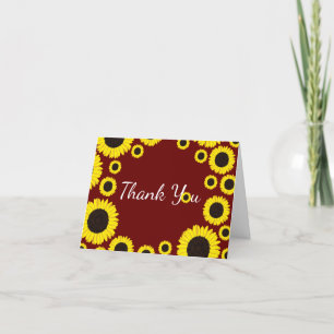 Sunflowers Country Graduation Party Thank You Card