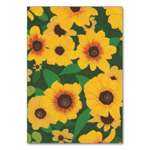 Sunflowers, custom floral reading flashcards table number