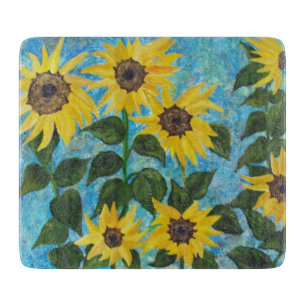 sunflowers cutting board