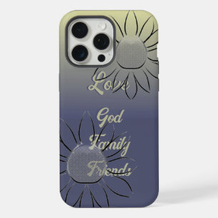 Sunflowers & Daisies Love God Family Friends Ombre iPhone 15 Pro Max Case