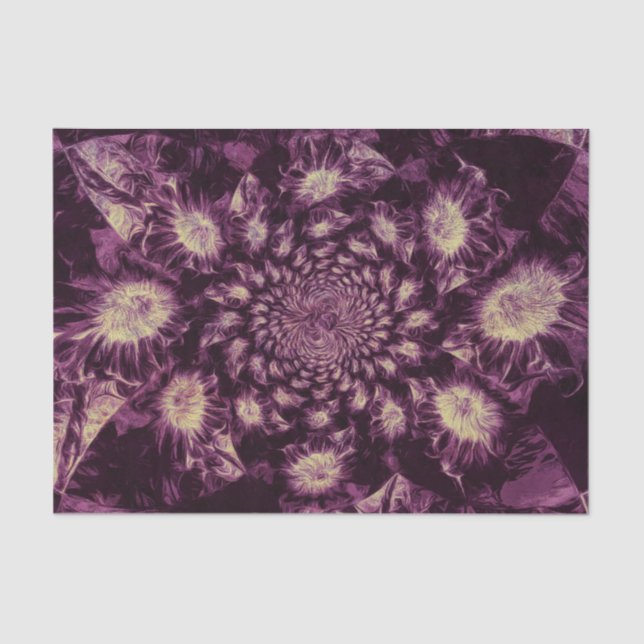 Sunflowers Deep Purple Abstract Art Decoupage Tissue Paper (Front)