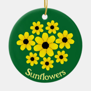 Sunflowers Design  Ceramic Ornament