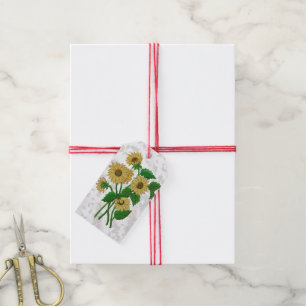 Sunflowers design gift tags