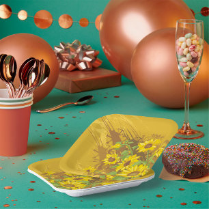 Sunflowers Design Paper Plate