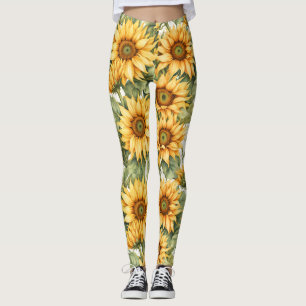 Sunflowers Drawing Leggings