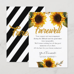 Sunflowers Elegant Leaving Coworker farewell card