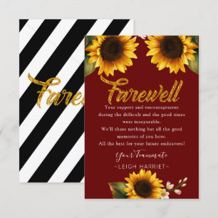 Sunflowers Elegant Leaving Coworker farewell card