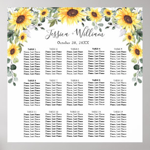 Sunflowers Eucalyptus 15 Tables SEATING CHART