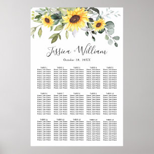 Sunflowers Eucalyptus 15 Tables SEATING CHART