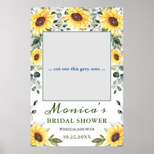 Sunflowers Eucalyptus Bridal Shower Photo Frame Poster