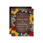 Sunflowers Eucalyptus Red Rose Wood Budget Wedding